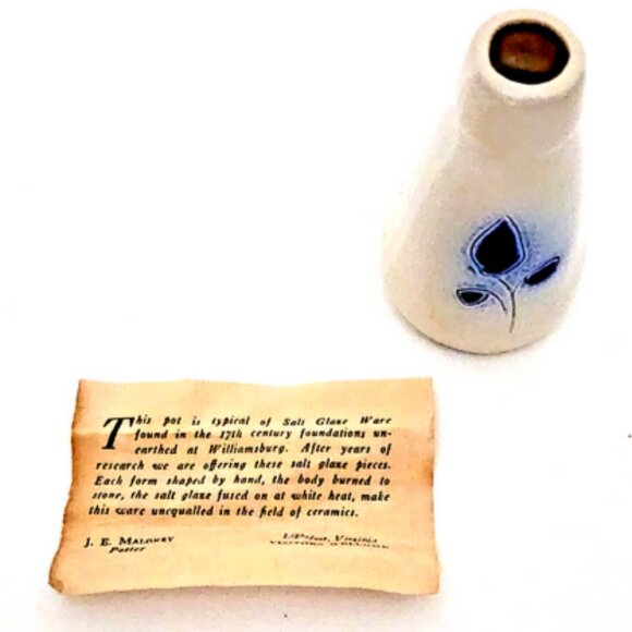 Cobalt Salt Glaze Williamsburg Pottery by JE Maloney Circa 1750 Antique - Picture 5 of 5